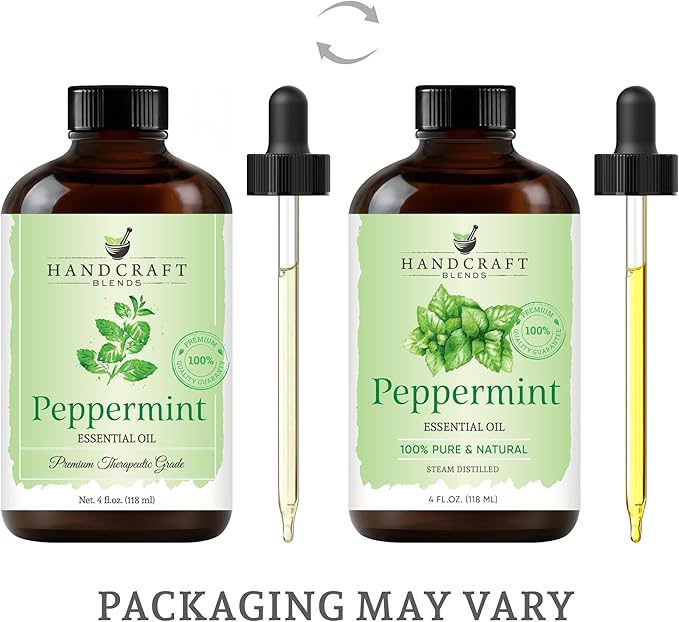 Handcraft Blends Peppermint Essential Oil – Huge 4 Fl Oz – 100% Pure and Natural – Premium Grade Essential Oil for Diffuser and Aromatherapy, Skin, Massage, Candle and Soap Making Fragrance - Bloomnest