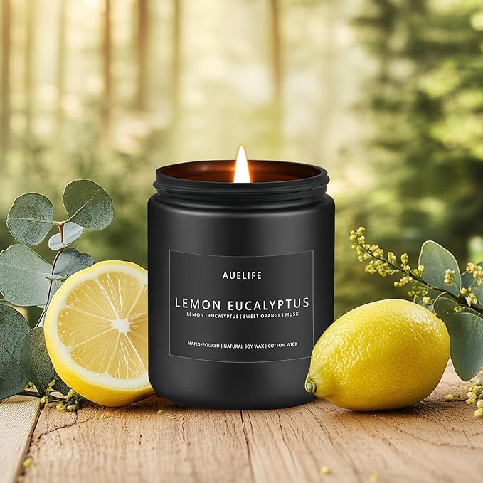 Lemon Eucalyptus Candle | Scented Candle for Home, Aromatherapy Candles - Soy Candles for Home Scented, Gift for Women Men, Home Fragrance Decoration -7oz - Bloomnest