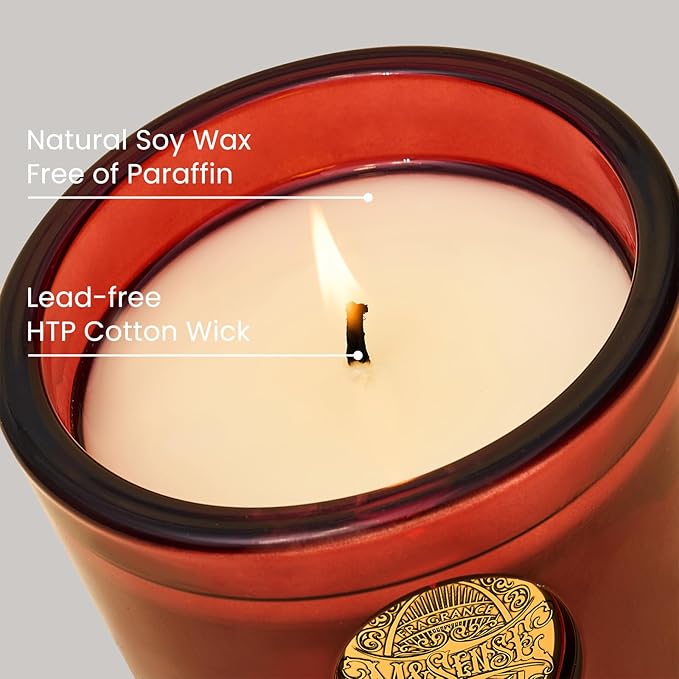M&SENSE Natural Strong Soy Candle | Red Camellia & Vivid Red | 9.2 oz, 50H Burn Time | Luxury Scented Candle for Relaxation, Gifting, Home Décor | Ideal for Bedroom, Office, Party Ambiance - Bloomnest