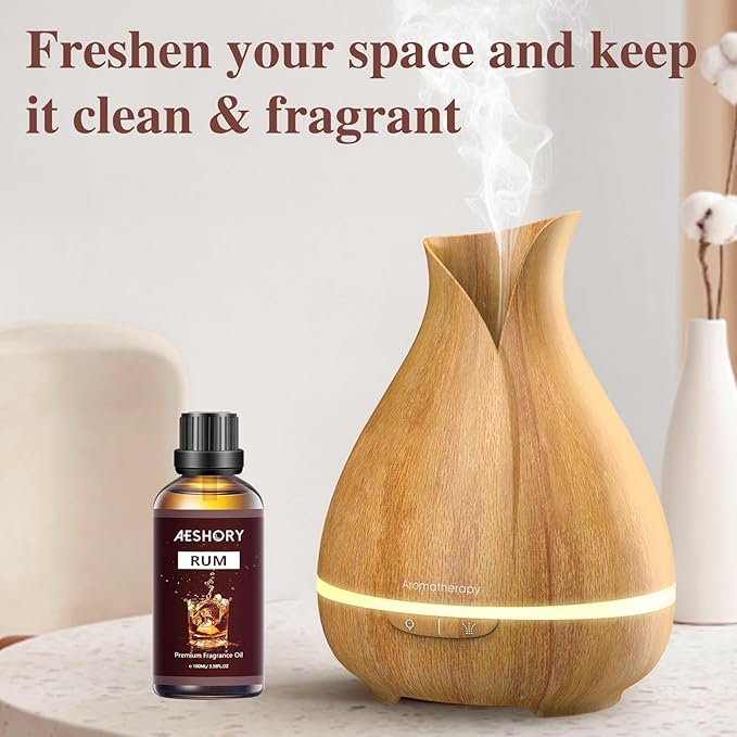 Rum Fragrance Oil 3.38FL.OZ - Aromatherapy Essential Oils for Diffusers for Home, Rum Scented Oils for Massage, Soap Candle Making Scents - 100ML