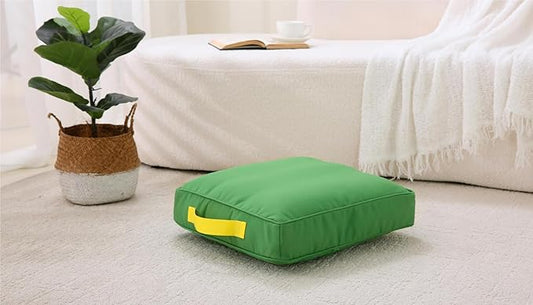 Large Floor Pillow Meditation Cushion Square Floor Cushions for Adults,Premium Washable Outdoor Cushions Seat-Yoga Pillows for Sitting on Floor 18" Green