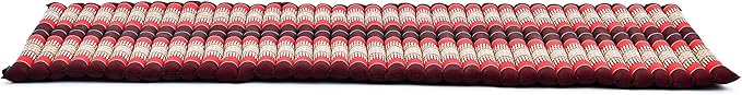 Leewadee - Foldable Floor Mattress - Japanese Roll Up Futon -Trifold Tatami Mat- Guest Floor Bed - Camping Mattress - Thai Massage Mat, Kapok Filled, 75 x 28 inches, Red - Bloomnest