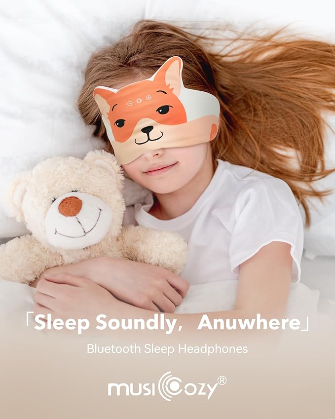 MUSICOZY Sleep Headphones Mask Headband Headphones Masks Bluetooth 5.4 Sleep Mask for kids Wireless Earphones Masks Sleeping Eyemask for Travel - Bloomnest