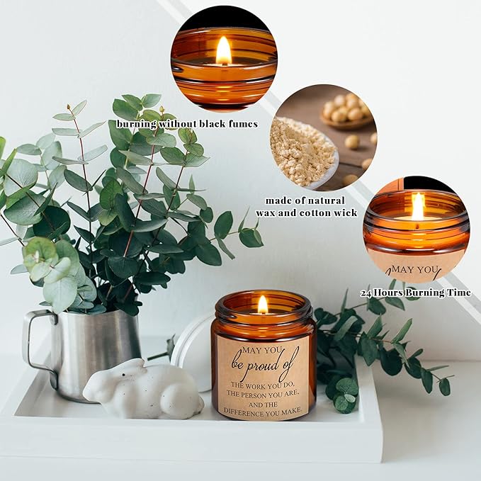 Fumete 10 Pcs Jars Scented Soy Candles 3.5 oz May You Be Proud of The Difference Candles Team Thank You Gifts for Employee Appreciation Gifts Coworker Vet Tech Nurse Teachers(Amber,Proud) - Bloomnest