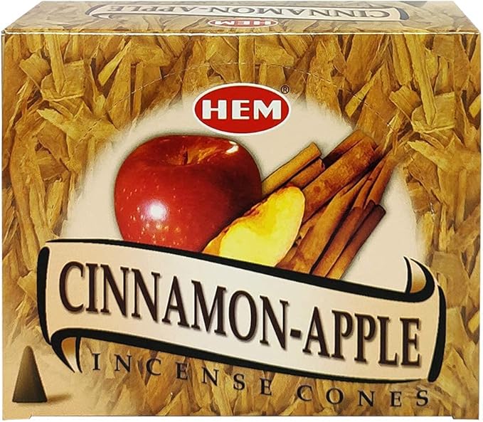 TRUMIRI Incense Cone Holder Bundle with Hem Cinnamon Apple Incense Cones - Pack of 12 (Approx 120 Cones)