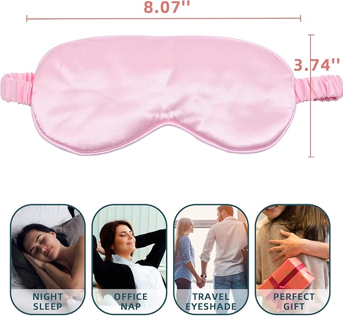 Sleep Mask 4 Pack Silk Eye Cover Soft Satin Blindfold Elastic Strap Night Eyeshade Travel Nap for Women Men - Bloomnest