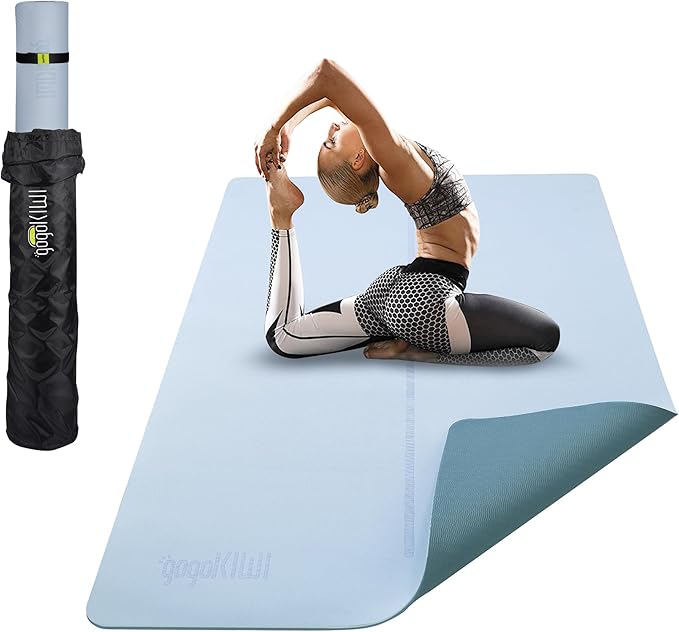 Large Yoga Mat (6'x4') – 1/4" & 1/2" Thick Exercise Mats for Home Workout, Extra Wide Workout Mats for Home Gym, Yoga, Pilates, Stretching, Floor & More