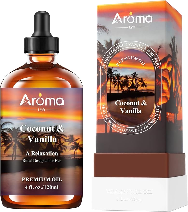 Coconut Vanilla Essential Oil 4fl.Oz - Essential Oils for Diffusers for Home & Aromatherapy - Vanilla Oil for Diffuser, Scented Oils for DIY Soap, Candle Making Bloomnest