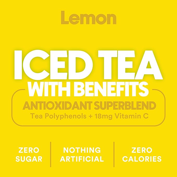 Ryl Iced Tea, Lemon, Antioxidant Superblend, Zero Sugar, Low Carb, Zero Calorie Iced Tea, 16.0 Fl Oz (12-Pack) - Bloomnest