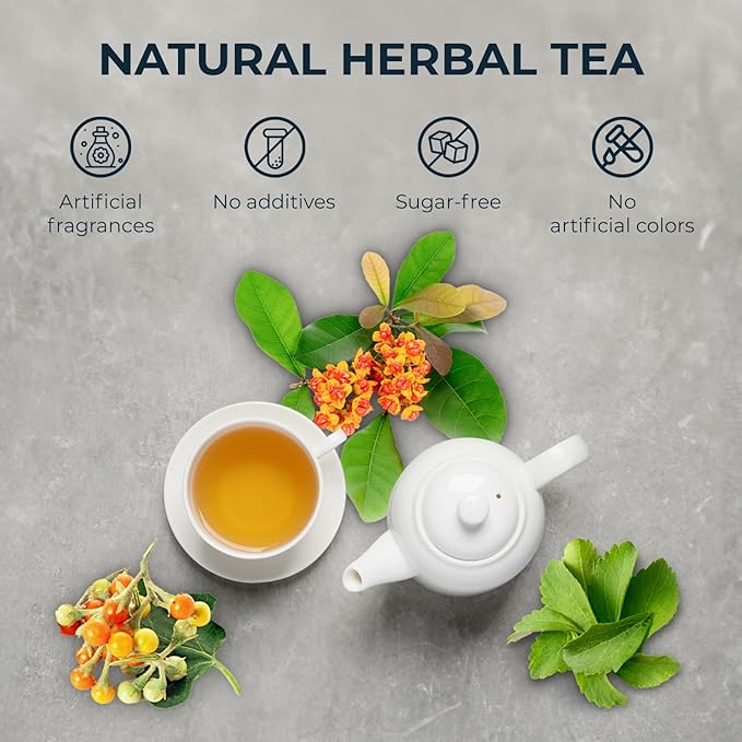 Natural Celastrus Hindsii Tea with Solanum Trilobatum & Stevia - 55 Count (+5 Tea Bags) - 4.59 oz, Bamboo Tong, Re-Steep Herbal Detox Tea Blend for Relax, Energy & Inner Health Support - Bloomnest