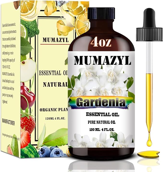 Gardenia Essential Oil, Gardenia Oil 4 Fl Oz 120ML for Diffuser Humidifier Yoga Cleaning DIY Candle Soap Making Essential Oils - Bloomnest