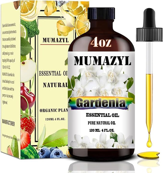 Gardenia Essential Oil, Gardenia Oil 4 Fl Oz 120ML for Diffuser Humidifier Yoga Cleaning DIY Candle Soap Making Essential Oils - Bloomnest