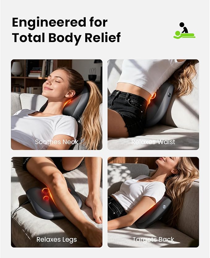 BOB AND BRAD Back Massager for Pain Relief Deep FSA ligible HSA Eligible EZBack Prime Corded Design Shiatsu Neck and Back Massager with Heat for Back,Shoulders,Body Muscle Tissue Gifts for Women Men - Bloomnest