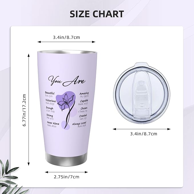 OHORTEB Christian Gifts of Faith and Encouragement for Women - 20oz Inspirational Tumbler with Bible Verse, Stainless Steel Religious Gift for Mom, Sister, Friend on Mother's Day, Birthday - Bloomnest