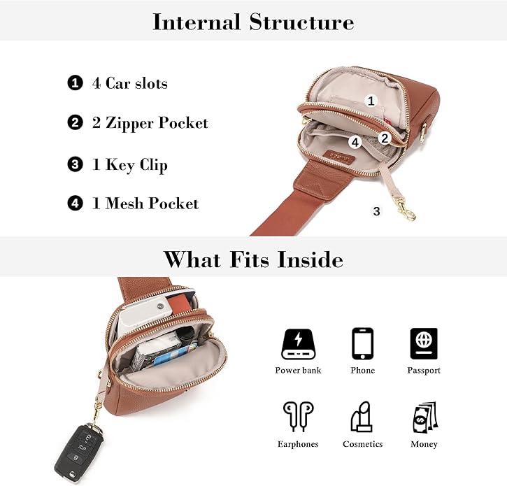 INICAT Small Sling Bag for Women Everyday & Travel Crossbody Bags Lightweight Cross Body Purses Vegan Leather - Bloomnest