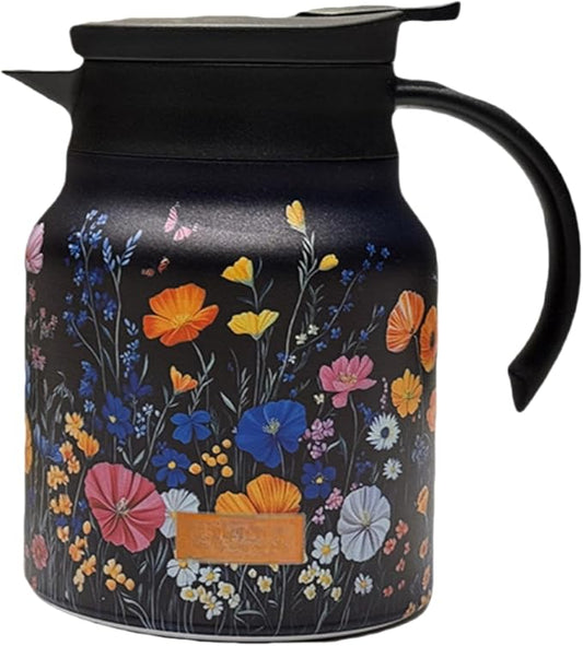 thermal teapot with infuser,Tea Pot with Infusers for Loose Tea,1000ML Thermal Teapot with Removable Infuser & Lid (B)