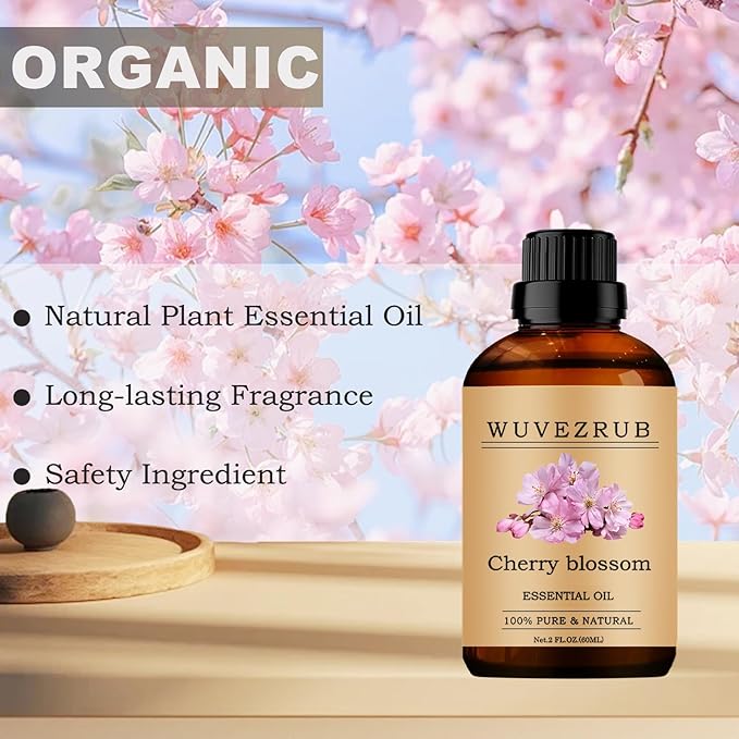 Cherry Blossom Essential Oils, 60ML Pure and Natural Essential Oil for Aromatherapy Diffuser - Cherry Blossom /2 Fl Oz - Bloomnest