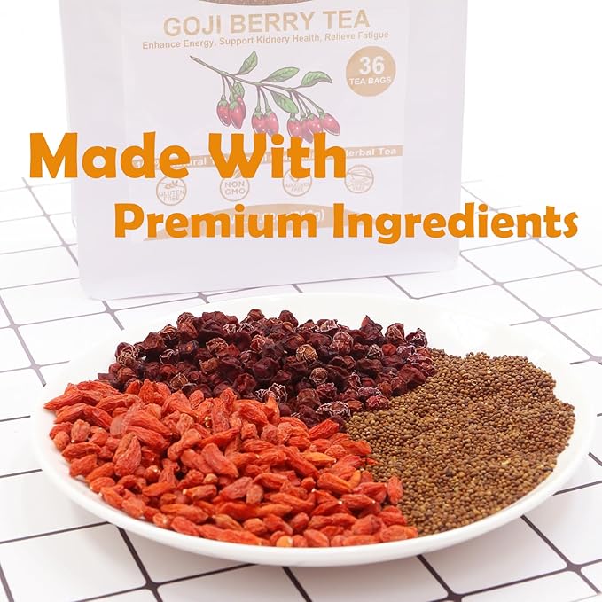 TEARELAE - Five Flavors Goji Berry Tea Bags - 6g x 36 Count - Traditional Herbal Tea Combination For Men - Non-GMO - Caffeine-free - Restore Passion & Digestion Support - Bloomnest