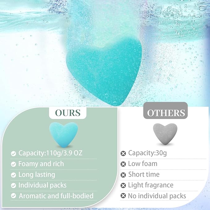 12 Pcs XXL 3.9 OZ Bath Bombs for Women Gift Set, Valentine's Day Bubble Bathbombs for Girlfriend, Her, Girls, Wife, Shea & Coco Butter Dry Skin Moisturize, SPA Relaxing Aromatherapy, Mothers Day Gift - Bloomnest