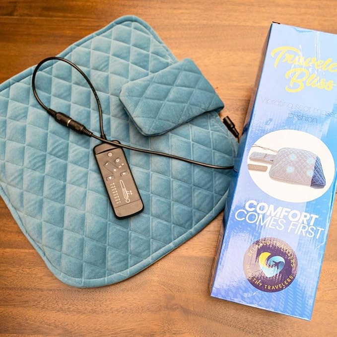 Relaxed Travelers' Bliss Massage Cushion - Massagers - Travel Essentials - Leg and Lower Back Pain Relief - Chair Leg & Back Massager - Custom Settings - Bloomnest