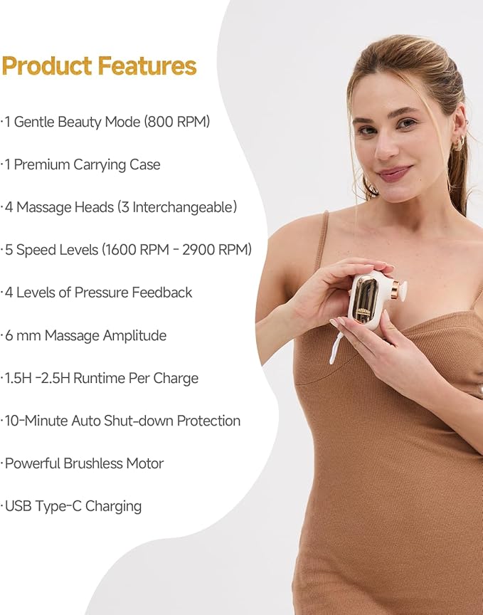 Mini Massage Gun Travel Size, Powerful Small Massage Gun Deep Tissue for Pain Relief, Muscle Massager for Neck Shoulder Thigh Scalp Quiet Pocket Massager with Carry Case - Bloomnest