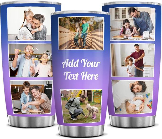 Wassmin Personalized Tumbler Customized Tumblers With Picture Text Stainless Steel 20oz 30oz Insulated Travel Cup with Pictures Photos Gifts For Best Friends Bestie Bff Soul Sister Women Girls - Bloomnest