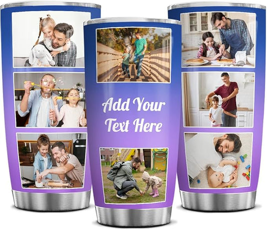 Wassmin Personalized Tumbler Customized Tumblers With Picture Text Stainless Steel 20oz 30oz Insulated Travel Cup with Pictures Photos Gifts For Best Friends Bestie Bff Soul Sister Women Girls - Bloomnest