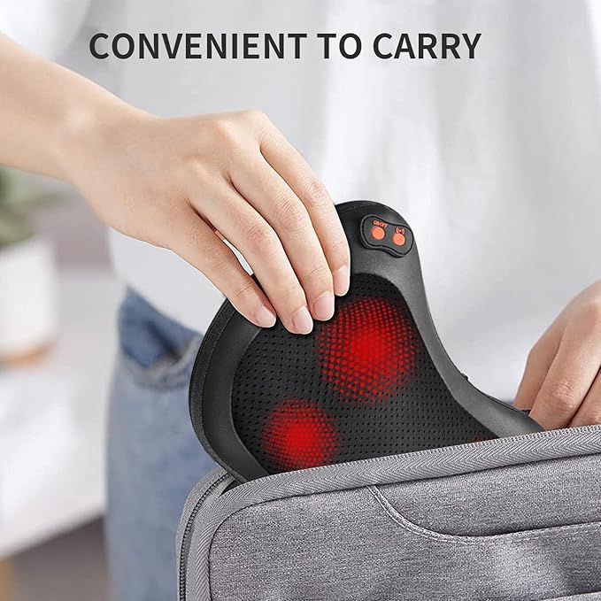 Back Massager, Shiatsu Neck Massager with Heat, Electric Back Massager for Shoulder, Back, Leg, Deep Tissue Kneading Massage to Relief Muscles, Massage Pillow for Mom/Dad/Women/Men - Bloomnest