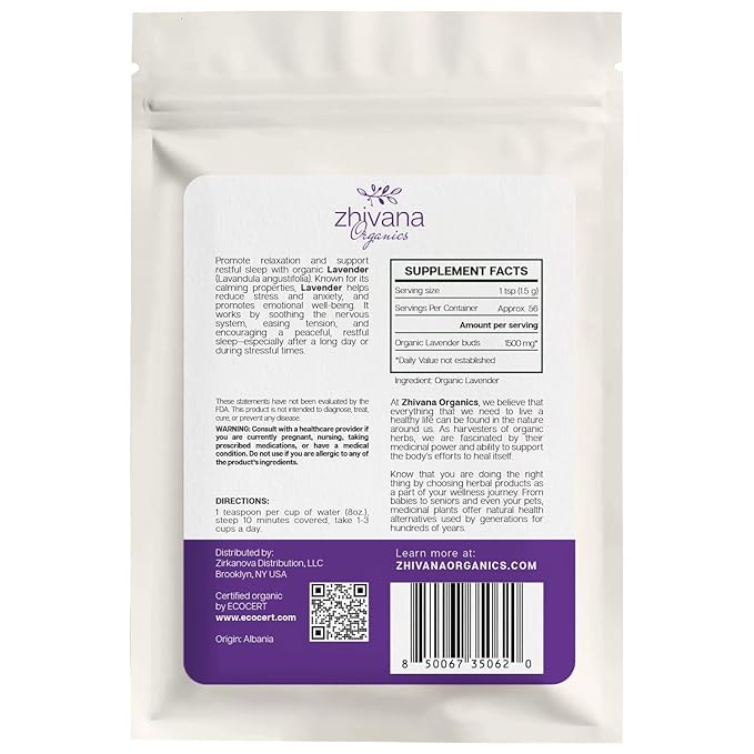 Organic Culinary Lavender Flowers for Tea, Cooking & Baking (3 oz.) - Food Grade Lavender Buds - Te de Lavander Para Dormir - Edible Lavander Herb - Bloomnest