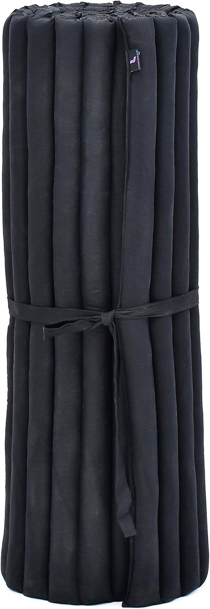 Leewadee - Kapok Roll Mat – Handcrafted Folding Sleep & Relaxation Mattress from Thailand, Ideal as Guest Bed, Camping Mat, Yoga Mat or Traditional Futon, 75 x 39 inches, Black - Bloomnest