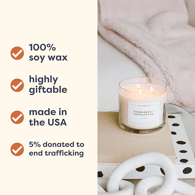 Calyan Wax Co. Passionfruit & Ginger 3 Wick Scented Candle - 43 Hour Burn - Luxury 3 Wick Soy Candles - Non Toxic Soy Wax Candles - Long Lasting Large Glass Jar Candle for Home - 14.9oz - Bloomnest