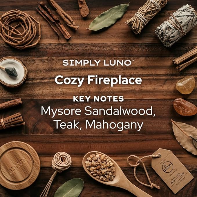 Cozy Fireplace - Tobacco & Wood Scented Candle – 14oz Soy Wax with - Fall and Winter Home Scent – Long Lasting 50+ Hour Burn – Eco Friendly & Hand Poured – Luxury Gift Box for Men - Bloomnest