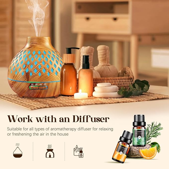 Natural Essential Oils Gift Set, 20 x 10ML Essential Oil for Diffuser, Humidifiers, Skin Care, Massage, Fragrance Oil for Candle & Soap Making, Lavender, Eucalyptus, Tea Tree More Aromatherapy Oil - Bloomnest