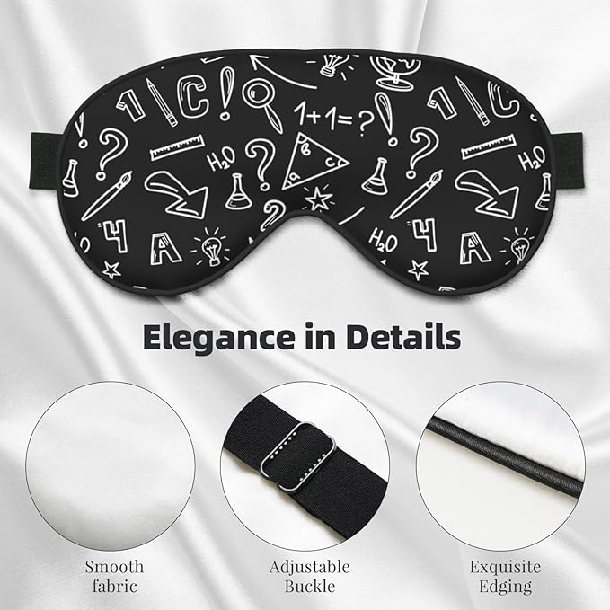 Sleep Eye Mask Mathematics Doodle Sleep Mask for Women Men Comfortable Eye Mask with Adjustable Strap Soft Eye Cover Blindfold for Travel Yoga Nap Shift Work - Bloomnest