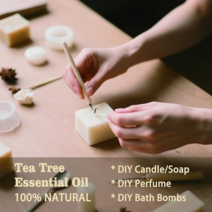 Tea Tree Fragrance Oil-Tea Tree Essential Oil 4.33oz (130ml)-100% Pure Natural Scent for Diffusers, Candles, Soap Making & Aromatherapy-Relaxing Home & Gift Essential Oil for Bath, Massage - Bloomnest