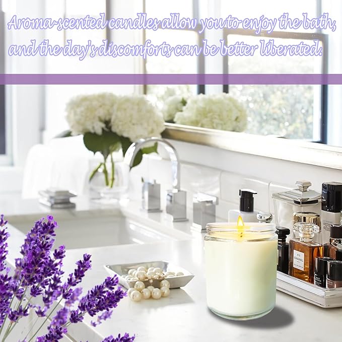 12 Pcs 8 Oz Bulk White Soy Candles,Lavender Scented Candles Set,Bulk Aromatherapy Candle,Great Stress Relieving Scented Candle for Girls as a Gift for Birthdays, Weddings and More! - Bloomnest