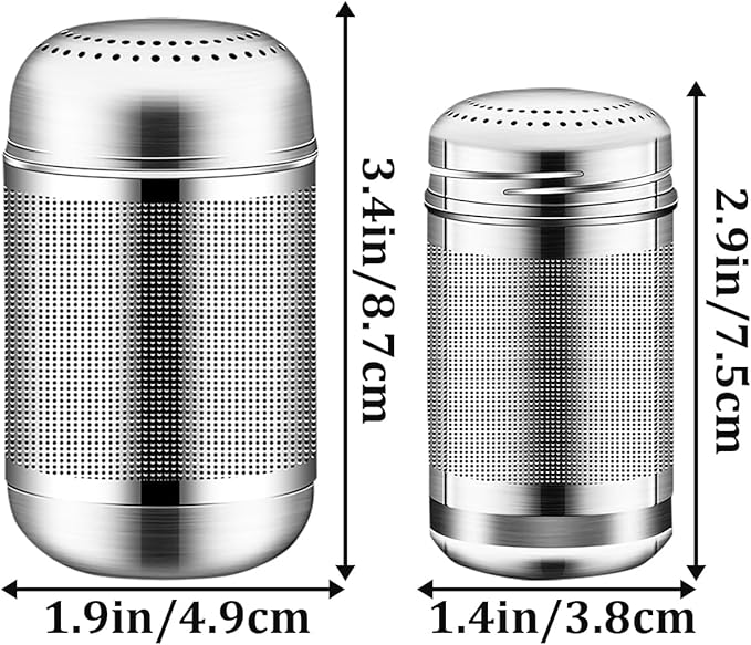2Pcs Tea Infuser, 2 Size Tea Steeper with Extended Chain Hook, Extra Fine Mesh Tea Strainers for Loose Tea, 304 Stainless Steel Tea Filters for Brew Tea, Spices & Seasoning(1M +1L)