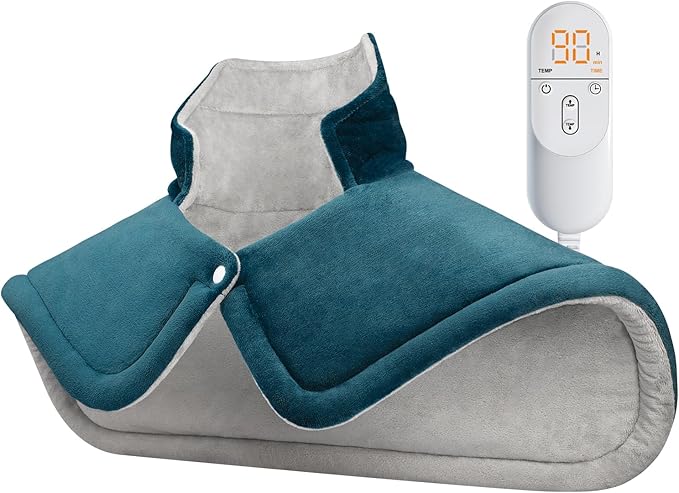 Heating Pad for Neck Shoulders Back, Valentines Day Gifts for Her Him, Weighted Heated Pad Neck Wrap Warmer for Mom Dad, Anniversary | Birthday Gifts for Women Men Wife Husband Girlfriend Boyfriend - Bloomnest