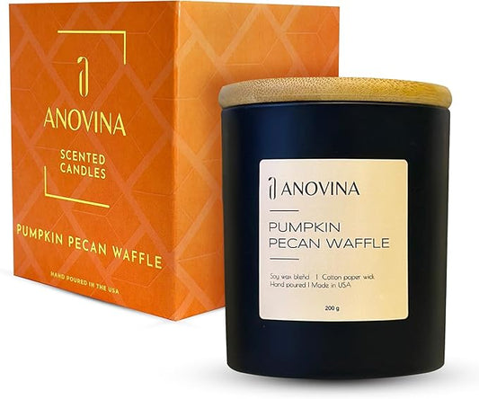 Anovina Pumpkin Candle – Fall Scented Candle with Premium Soy Wax Blend – Cozy Autumn & Holiday Gift Candle for Women and Men - Bloomnest