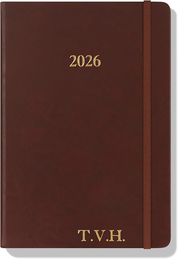 Wykeham's Executive 2026 Daily Journal Planner – US Public Holidays & Format – Customization Available (Personalized Conker, 8.5"×5.5") - Bloomnest