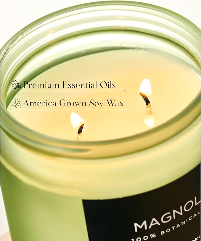 M&SENSE Magnolia Jasmine Spring Scented Candle, 11.6oz 70 Hours Long Lasting Clean Non Toxic All Natural Soy Wax Candle for Relaxing & Stress Relief, 2 Wick Romantic Fragrance Gifts for Home Decor - Bloomnest