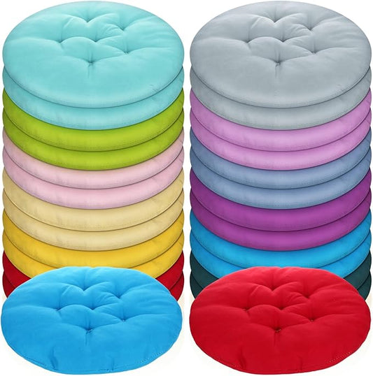 Tinideya 24 Pcs Round Floor Cushions Floor Pillows Meditation Seat Pillows Flexible Seating for Adults Kids, Chair Cushions for Classroom, Nursery, Living Room, Yoga(Medium 15.7 Inch,Multi Color) - Bloomnest
