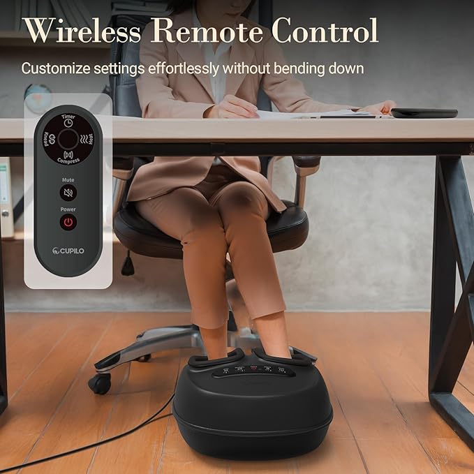 Foot Massager with Heat, Shiatsu Feet Massager with Remote, Adjustable Kneading Compression Foot Massage Machine for Plantar Fasciitis Neuropathy Pain, Fits Up to 13"