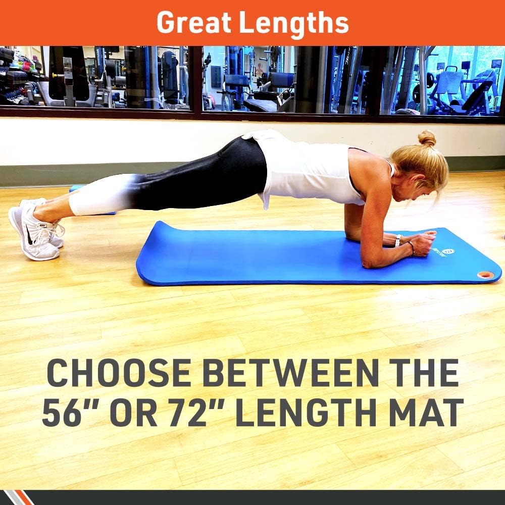 Body Sport 1/2 Inch Non-Slip Exercise Mat with Carry Strap for Men & Women - Thick Foam Surface for Yoga, Pilates, Fitness, and Aerobics - Home & Gym Workouts