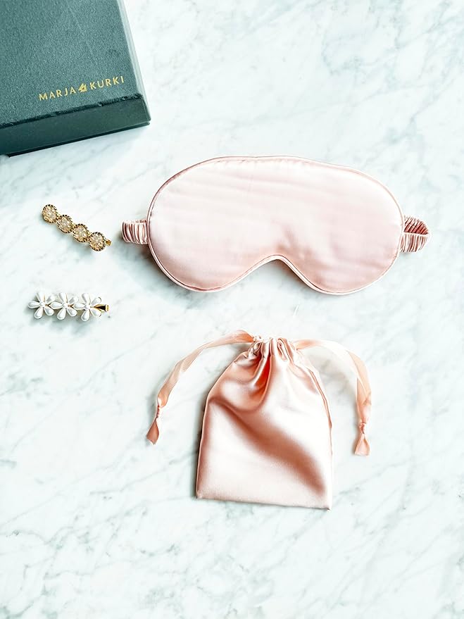 Sleep Mask - Silk Eye Cover for Sleeping with Satin Storage Bag Pink 3 Pcs Save 20% - Bloomnest