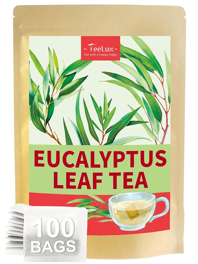 TeeLux Eucalyptus Tea Bags, Premium Dried Eucalyptus Leaves Tea, Refreshing & Smooth Flavor, Caffeine Free, 100 Count - Bloomnest