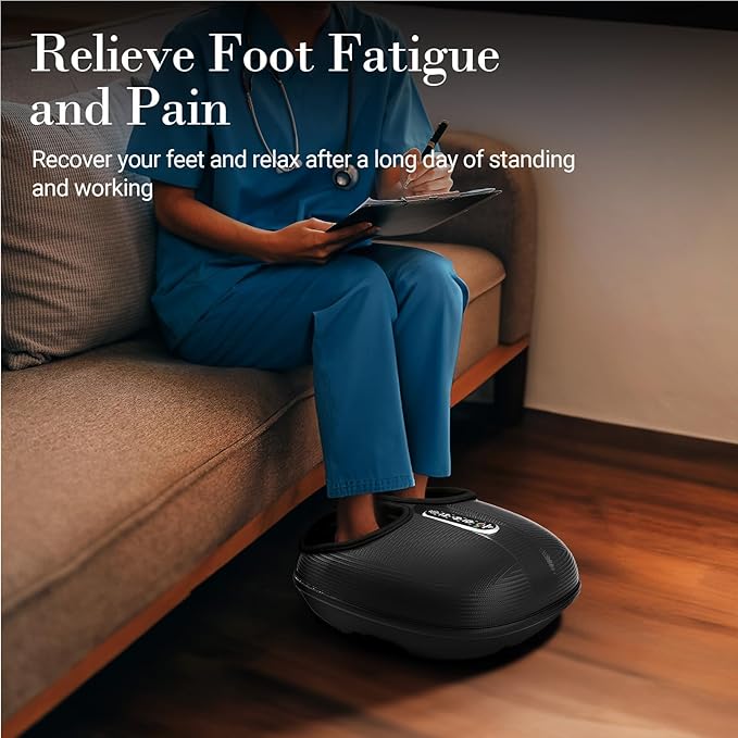 Foot Massager with Heat, Shiatsu Feet Massager with Wireless Remote Control for Neuropathy, Plantar Fasciitis, FSA Eligible, Deep Kneading Foot Massager, Gifts for Women Men Mom Her, Size 13