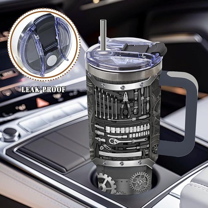 DUUV Mechanic Gifts for Men Dad, Mechanic Dad Tumbler 40 Oz, Christmas Thanksgiving Birthday Gifts for Daddy Fathers Grandfathers DIY Enthusiasts, Funny Papa Mug, 1PCS - Bloomnest