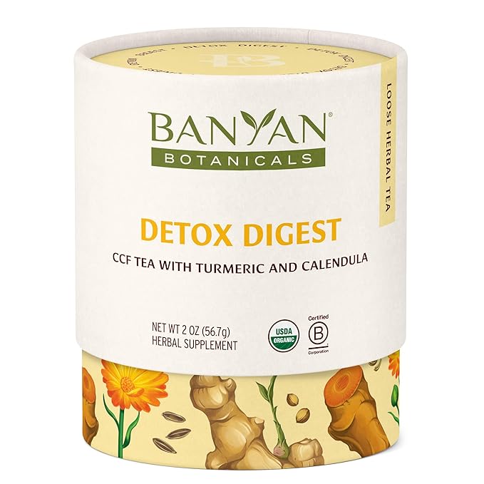 Banyan Botanicals Organic Detox Digest CCF Tea, 2 oz - Herbal Loose Leaf Tea with Turmeric & Ginger for Digestion & Cleansing - Non-GMO, Sustainably Sourced, Caffeine Free - Bloomnest