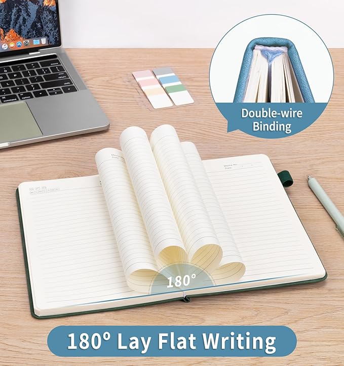 Lined Journal Notebook for Women Men, A5 Hardcover Leather Journals for Writing, 200 Pages Thick Paper, Daily Journal Notebook for Work, School, Note Taking, Business, Travel, College Ruled - Bloomnest